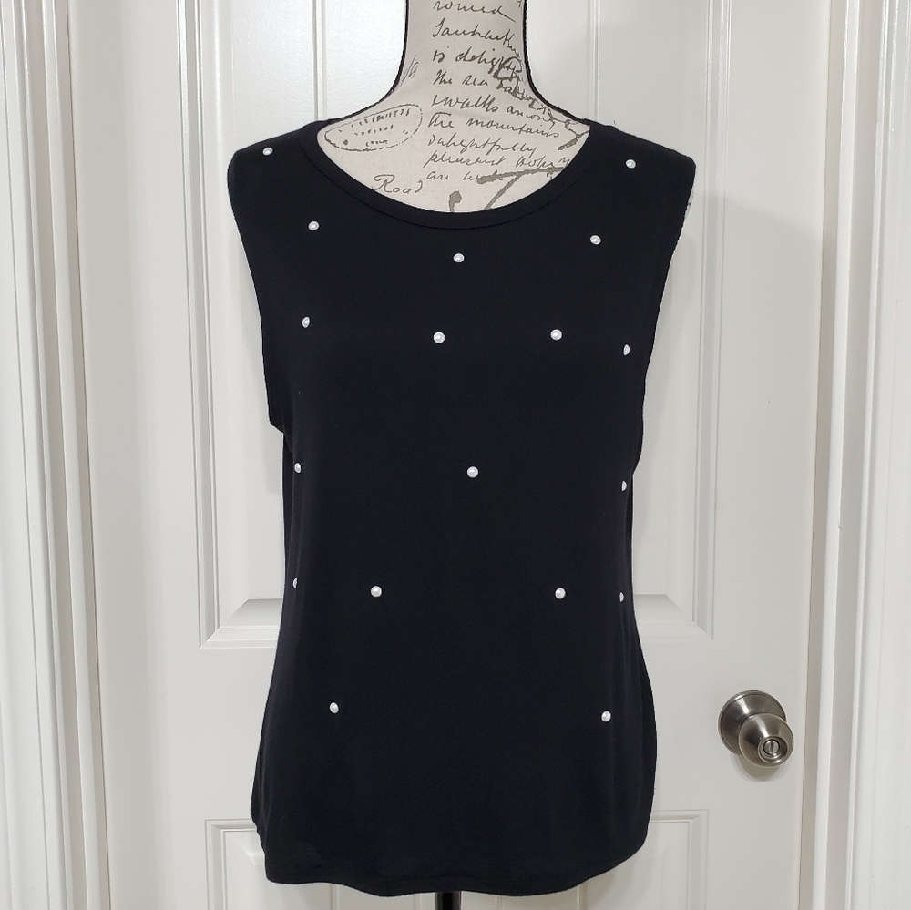 Occasion Faux Pearl Muscle Tee Tank